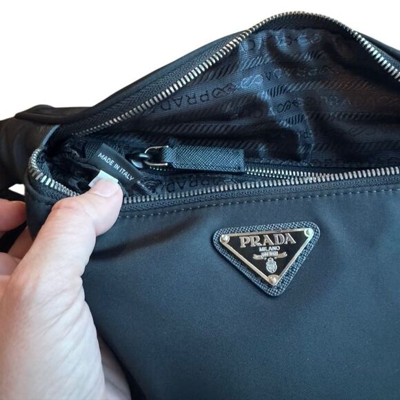 PRADA Authentic Re-Nylon and Saffiano Leather belt bag W/ Authentication Card - Picture 9 of 13